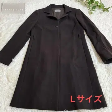 띠어리 럭스 롱 코트 다크 브라운 벨트 없음