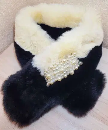 퍼 넥워머 펄 장식 포함 길이 약 80cm