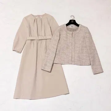 컨디션 최상 내추럴 뷰티 베이직 엄마 여성 수트 원피스 트위드