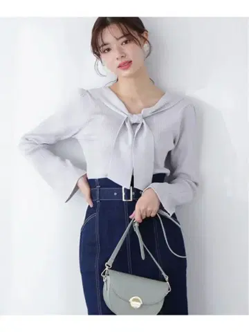 프로포션 바디 드레싱 앞뒤 2Way 리본 니트 M