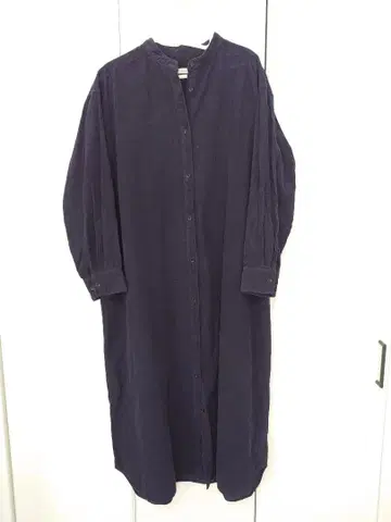 FRAMeWORK 네이비 코듀로이 셔츠 원피스