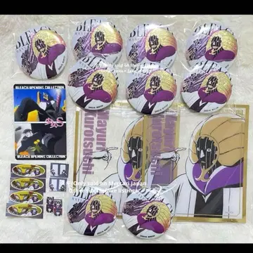 BLEACH 쿠로사키 이치고 굿즈 세트 캔뱃지 클리어 색지 카드 씰