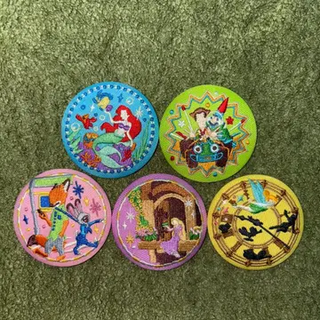 디즈니 프린세스 자수 핀 배지 5개 세트