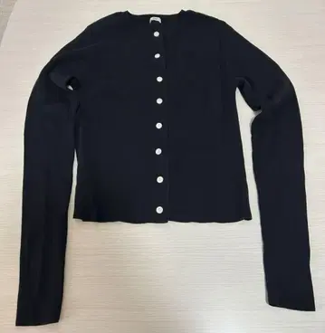 IENA 2*1 리브 숏 가디건 블랙