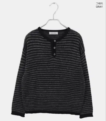 nugu 보더 하이넥 버튼 니트