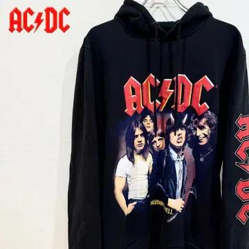 [ 레어 ] AC/DC 후드티 빅 로고 밴딩 후드티 블랙 US L