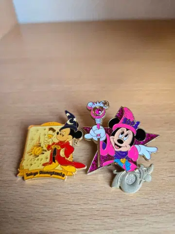 도쿄 디즈니랜드 미키 미니 핀 배지 2개 세트