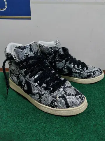 레어템 컨버스 ALLSTAR 프로 레더 뱀 무늬풍 스팽글 27cm