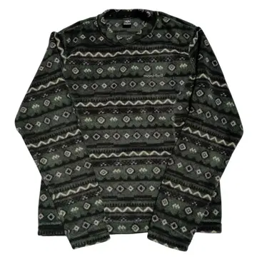 몽벨 여성용 M 크리마플러스 플리스 긴팔 패턴 그린