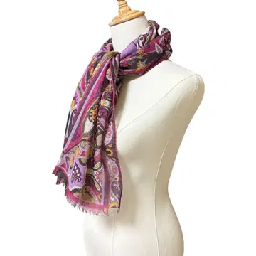 에트로 ETRO 스톨 대형 페이즐리 직사각형 실크 울