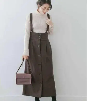 [ F by ROSSO 어반 리서치 ] 서스펜더 하이웨스트 스커트