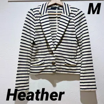 Heather 여성용 테일러드 자켓 마린 패턴 보더 마린 M 사이즈