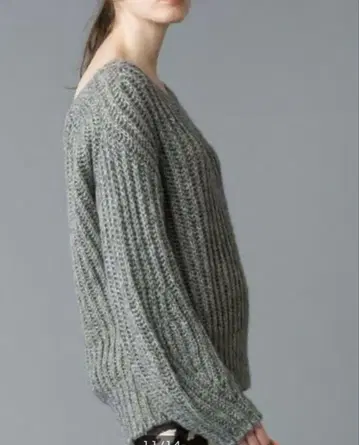 allureville 알라바일 큼직하게 짠 믹스 라메 니트 정품 구매품