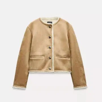 ZARA 더블 페이스 골드 버튼 무스탕 코트 XS 사이즈 아우터