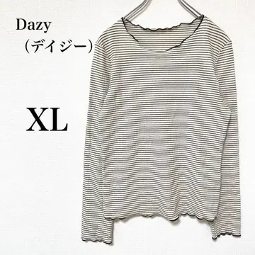 [ 데이지 ] 보더 티셔츠 빅 사이즈 XL 이너 레이어드 프릴