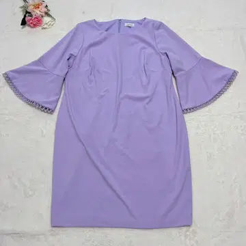 캘빈클라인 원피스 드레스 플레어 소매 빅 사이즈 보라색