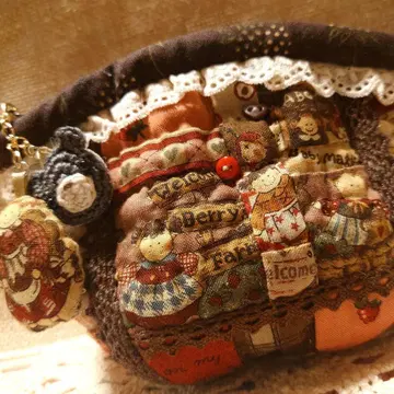 핸드메이드 동글 파우치 코코아 핑크 계열