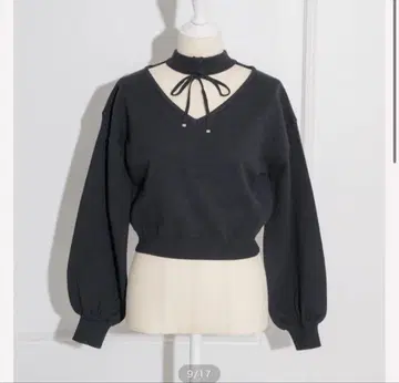 pium 레이스업 초커 니트