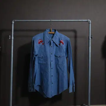 70s NO BRAND shirt 샴브레이 자수