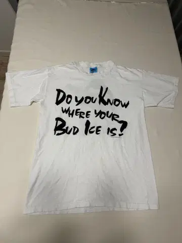 빈티지 T셔츠 Bud Ice T셔츠 화이트 Gildan