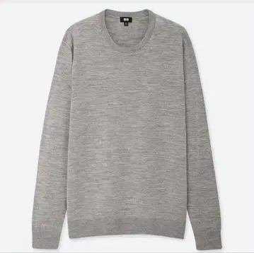 유니클로 남성용 엑스트라 파인 메리노 크루넥 스웨터 L 그레이