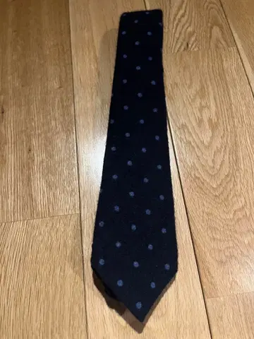 BARBA 나폴리 울 넥타이 네이비 블루 도트 패턴 이탈리아제