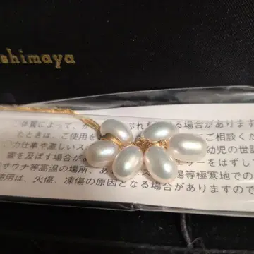 Takashimaya 플라워 모티브 펄 목걸이