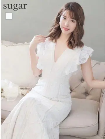 sugar 화이트 레이스 맥시 드레스