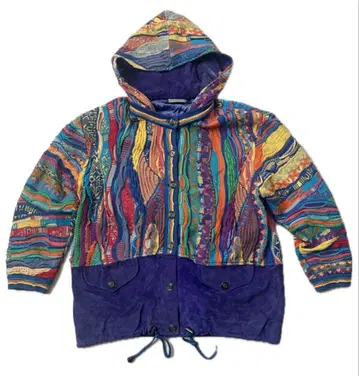 [ 극레어 ] COOGI 3D 니트 절개 후디드 자켓