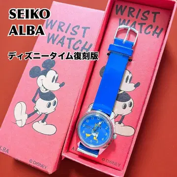 미사용 SEIKO ALBA 디즈니 타임 복각판 도날드 손목시계