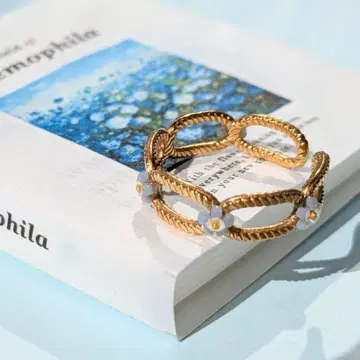 미사용 새상품 Kino 씨 녹는 액세서리 네모필라 반지