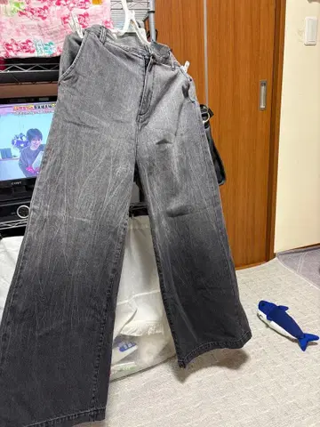 VELNUS 와이드 플레어 데님 팬츠 s 블랙