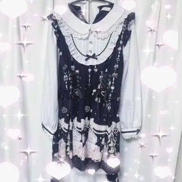 LIZLISA 로맨틱 코스메틱 패턴 원피스 블랙