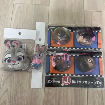 Zootopia 즈토피아 캔뱃지 세트 가마구치 파우치 퍼펫 마스코트