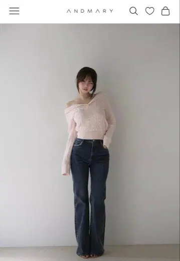 andmary Taylor 후디 니트 탑 핑크