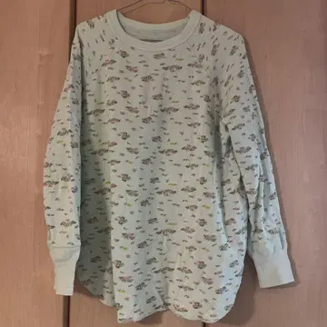 BEAMS BOY 꽃무늬 민트 그린 긴팔 상의