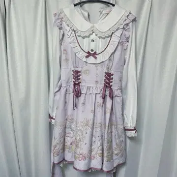 LIZLISA 로맨틱 코스메틱 패턴 원피스 핑크