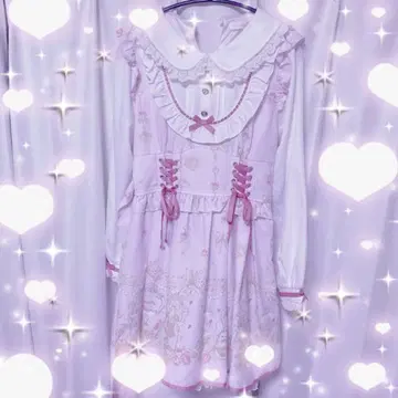 LIZLISA 로맨틱 코스메틱 패턴 원피스 핑크