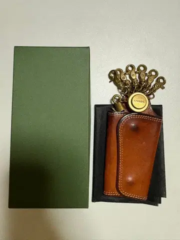 CORBO. 가죽 키케이스 브라운 천연 가죽