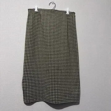 GU 올리브 그린 체크 무늬 타이트 스커트 빅 사이즈
