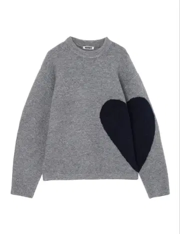 [미사용 새상품] NKNIT 그레이 하트 모티브 스웨터