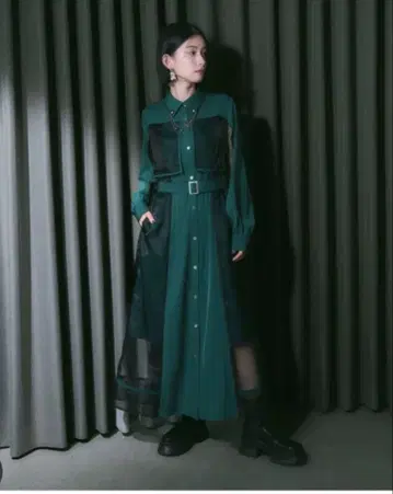 [ 즉시 구매 ] HARE 파이핑 시어 원피스