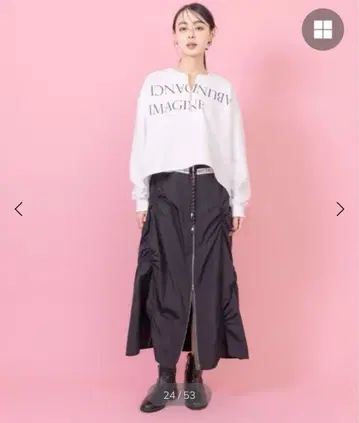 Eimee Law 랜덤 개더 W 지퍼 스커트