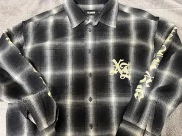 XLARGE 체크 무늬 셔츠 S 사이즈 블랙/그레이