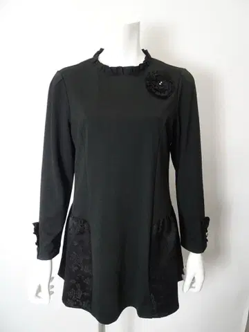 슈퍼 뷰티 가을/겨울 신상 자카드 직조 절개 분또 소재 튜닉 티셔츠