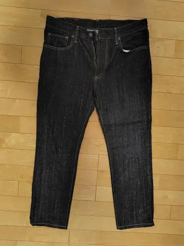 다크 데님 스트레이트 팬츠 인디고 블루 남성용 미사용