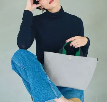 미사용 탑카피 스코치 그레인 바이컬러 핸들 토트&벨트 세트