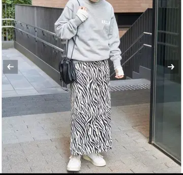 Spick and Span 제브라 프린트 이지 스커트