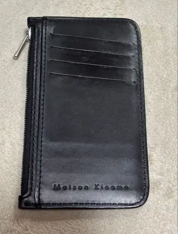 Maison kinema 카드 케이스 지갑 블랙 leather