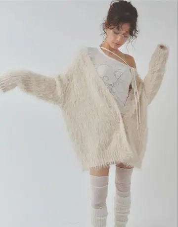 pellicule cat fur pail cardigan beige